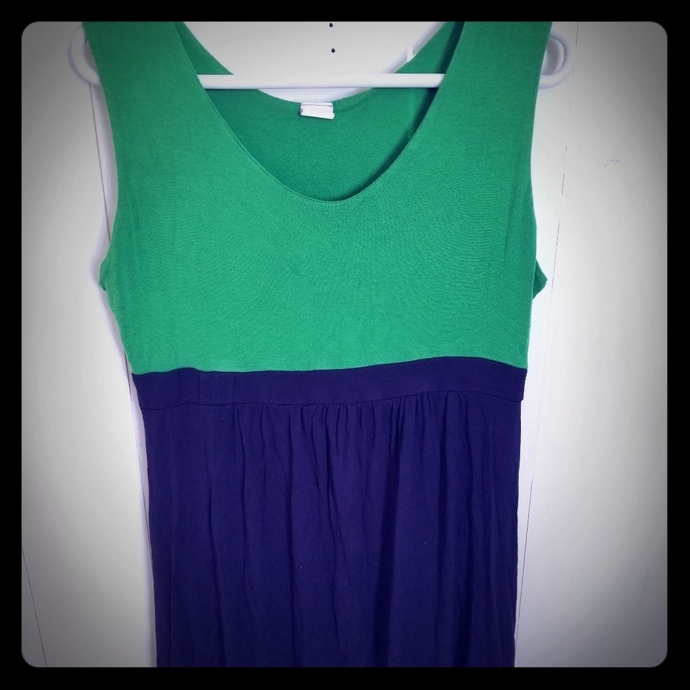 Green and Blue Tshirt fabric maternity dress